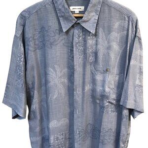 Pierre Cardin Tropical Men’s Shirt: Vintage Button Down, Short Sleeves, Size XL